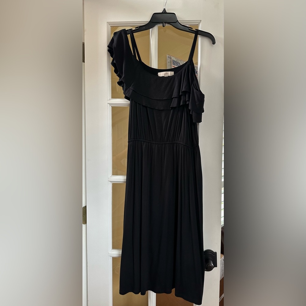 LOFT off the shoulder black dress